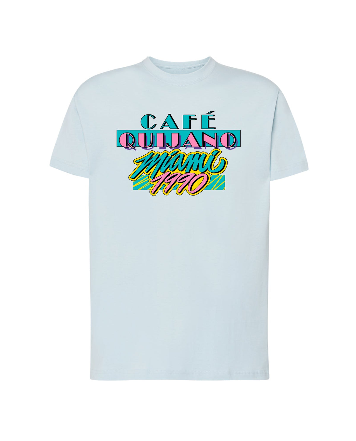 Café Quijano - Camiseta "Miami 1990" Unisex Azul - D2fy · Rocktud - Café Quijano