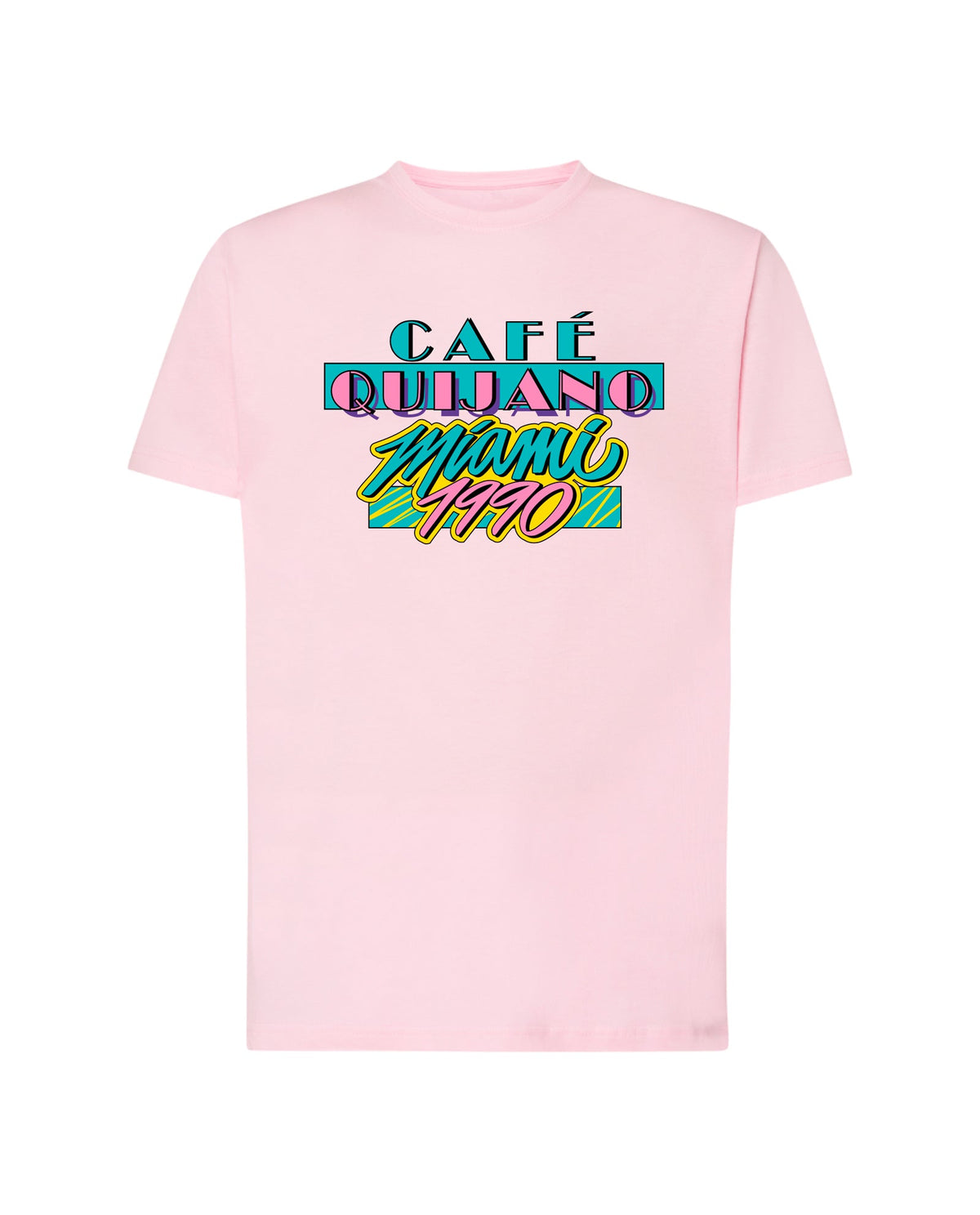 Café Quijano - Camiseta "Miami 1990" Unisex Rosa - D2fy · Rocktud - Café Quijano