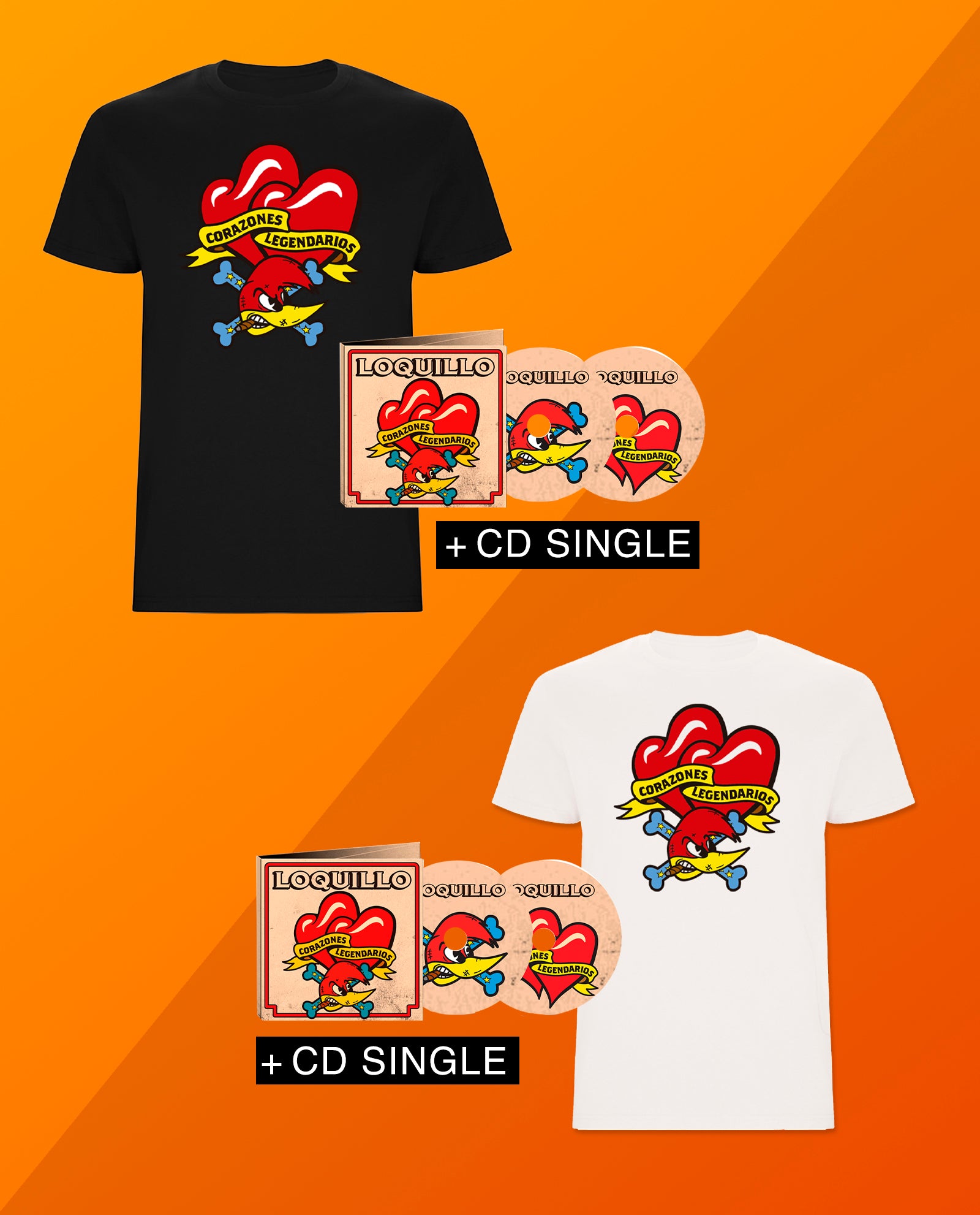 Loquillo - 2CD + CD Single + Camiseta "Corazones Legendarios"