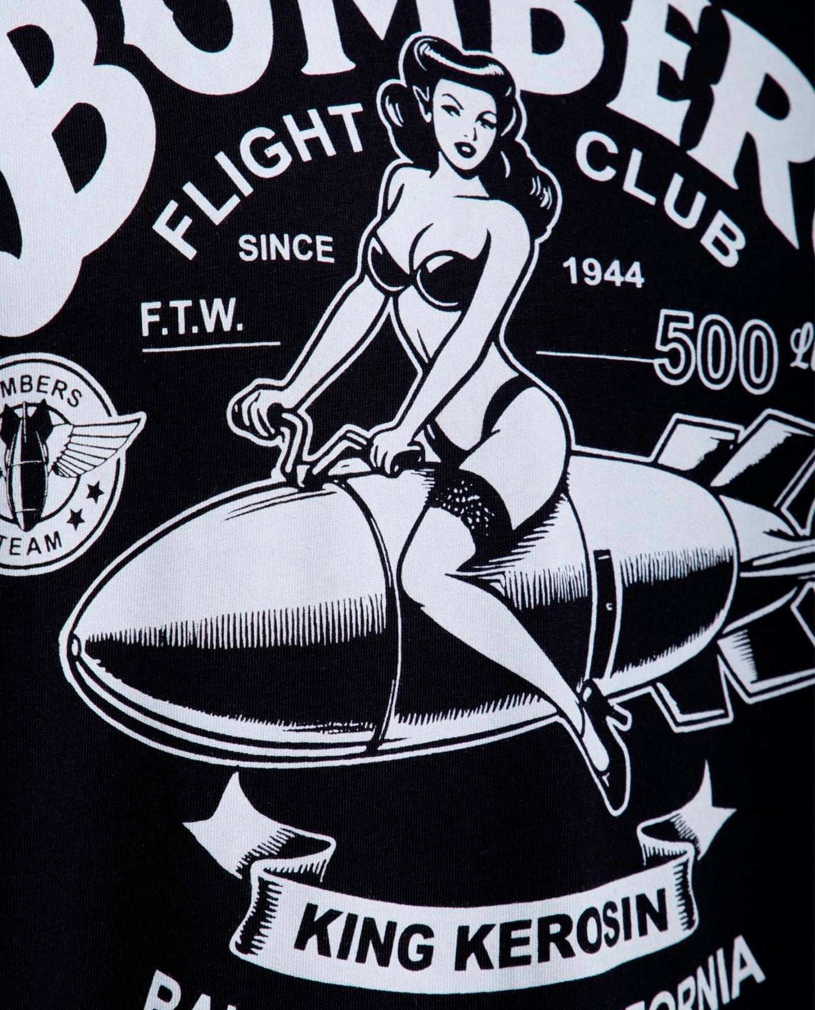 King Kerosin - Camiseta "Bombers" Unisex Negra - D2fy · Rocktud - King Kerosin