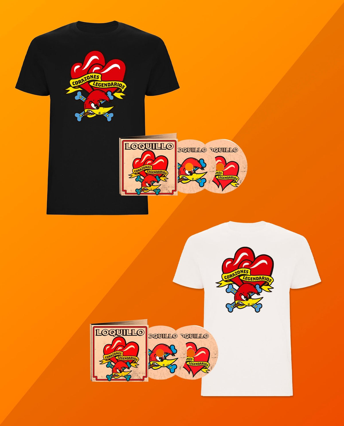Loquillo - 2CD + Camiseta "Corazones Legendarios" - D2fy · Rocktud - Loquillo