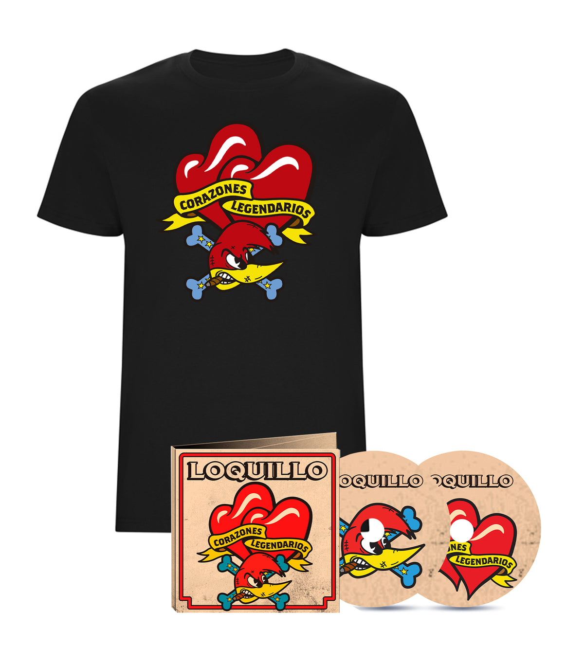 Loquillo - 2CD + CD Single + Camiseta "Corazones Legendarios"