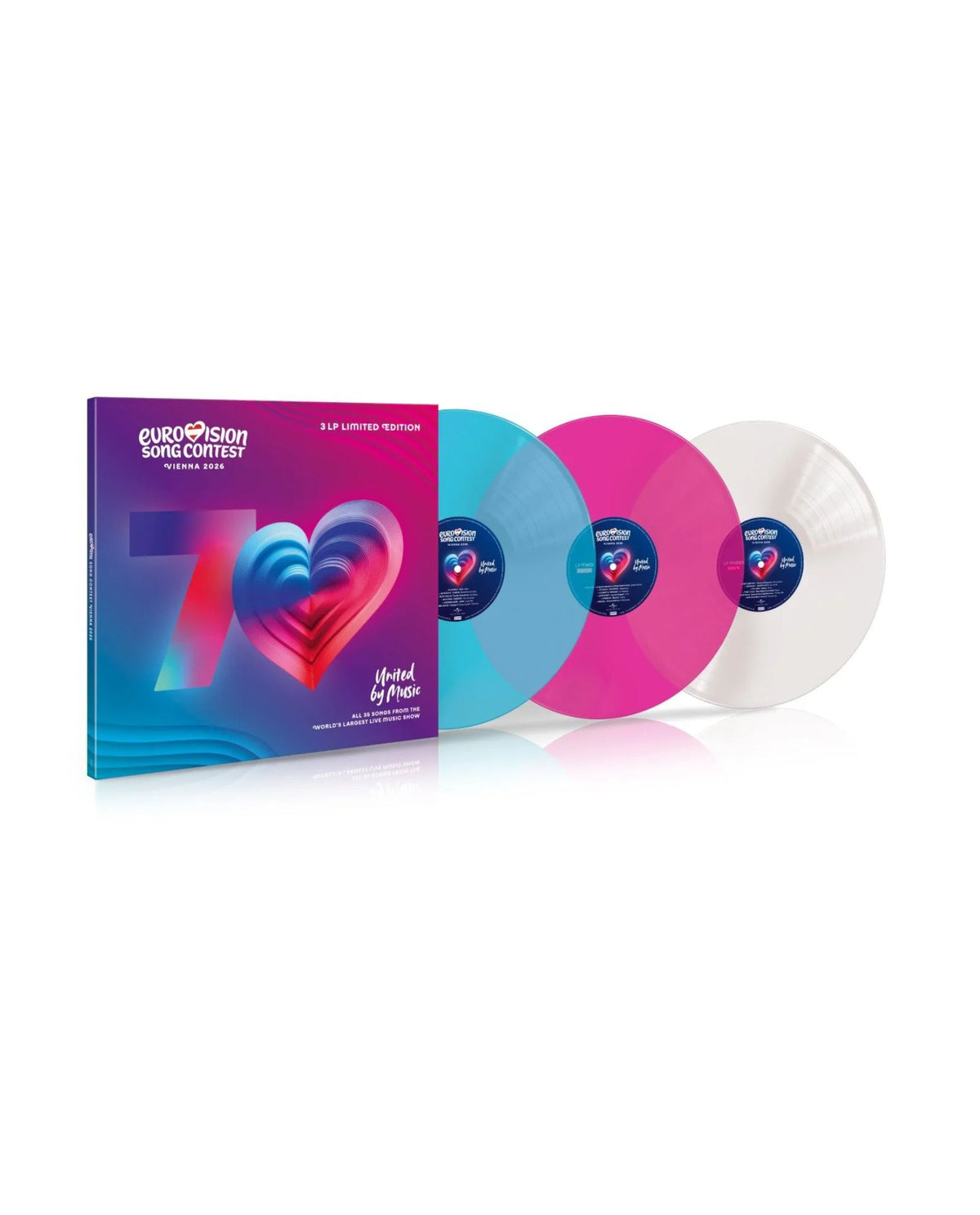 Varios Artistas - 3LP Vinilo color Azul, Rosa y Blanco "Eurovision Song Contest Vienna 2026"