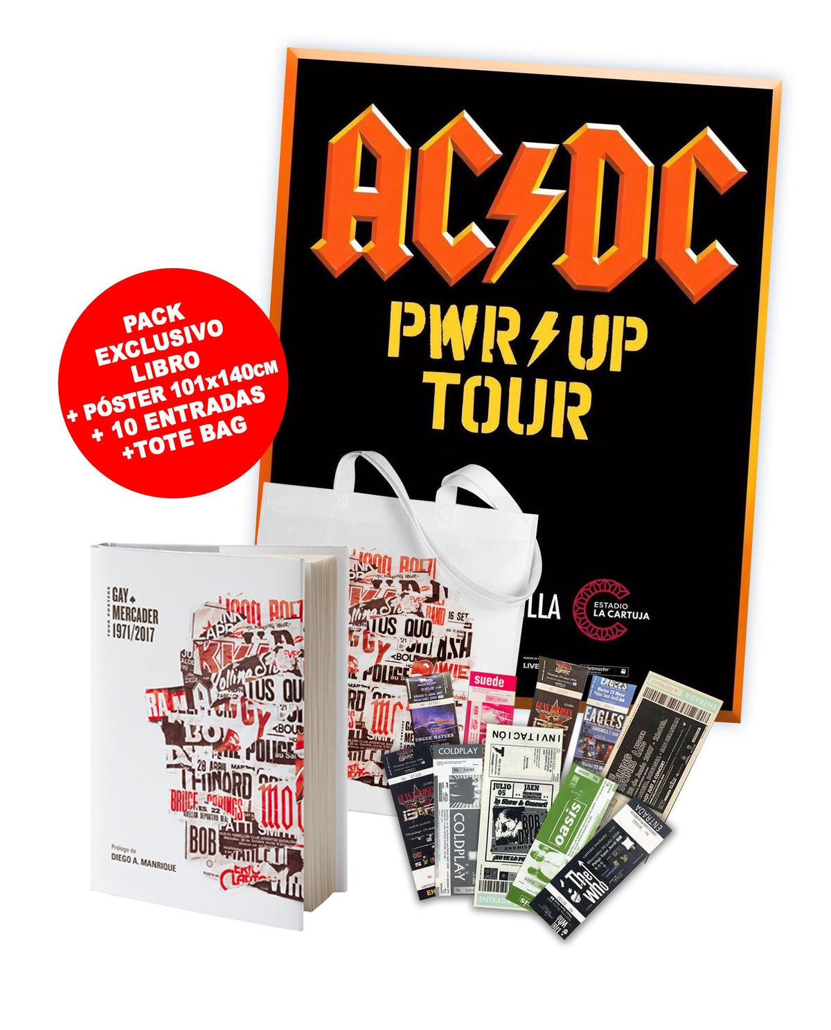 Gay Mercader - "1971/2017 TOUR POSTERS" LIBRO + PÓSTER AC/DC 2024 + 10 ENTRADAS + TOTE BAG Exclusiva - D2fy · Rocktud - Rocktud