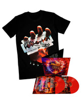 Judas Priest - 2LP Vinilo Rojo "Invincible Shield" + Camiseta "British Steel" Unisex - D2fy · Rocktud - Rocktud