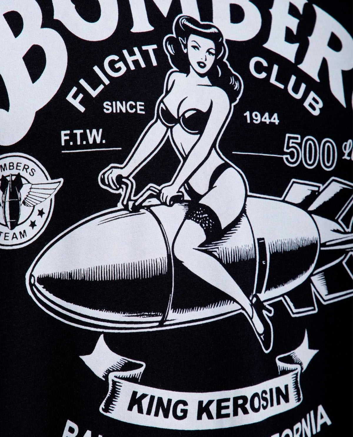 King Kerosin - Camiseta "Bombers" Unisex Negra - D2fy · Rocktud - King Kerosin