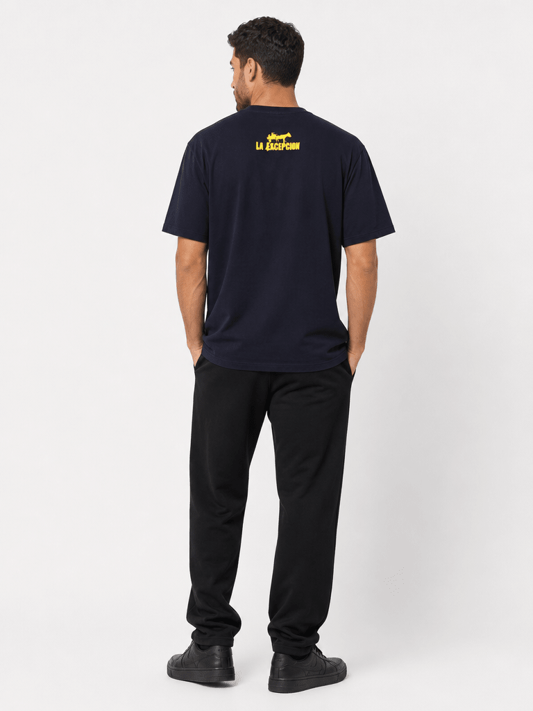 La Excepción - Camiseta Oversize Navy "Logo Amarillo" Unisex - D2fy - Direct To Fans - La Excepción
