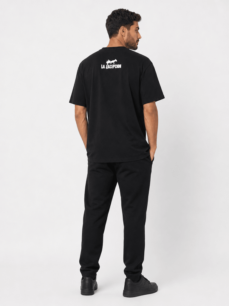 La Excepción - Camiseta Oversize Negra "Logo Blanco" Unisex - D2fy - Direct To Fans - La Excepción