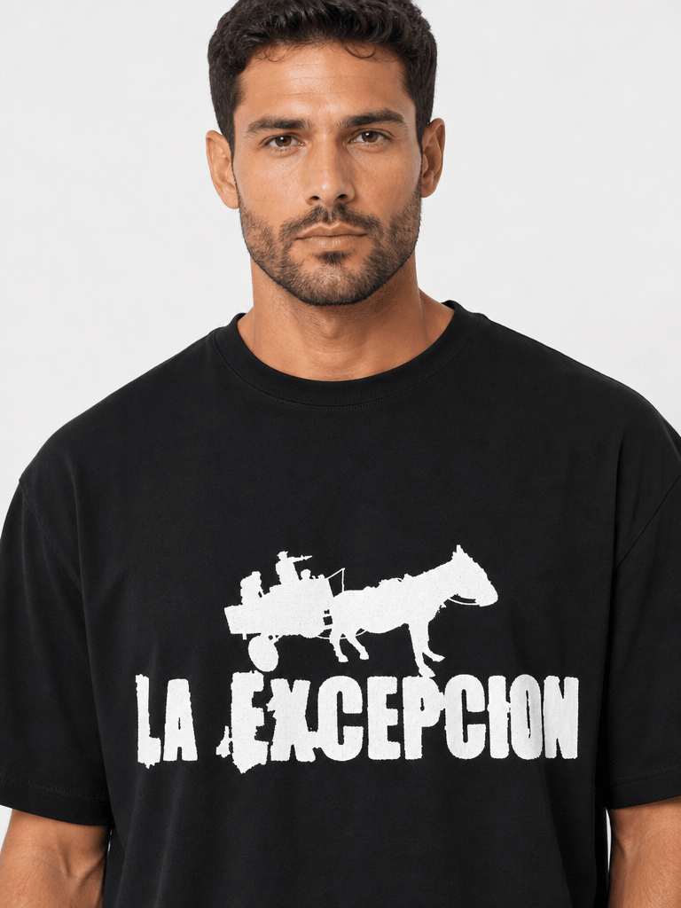 La Excepción - Camiseta Oversize Negra "Logo Blanco" Unisex - D2fy - Direct To Fans - La Excepción