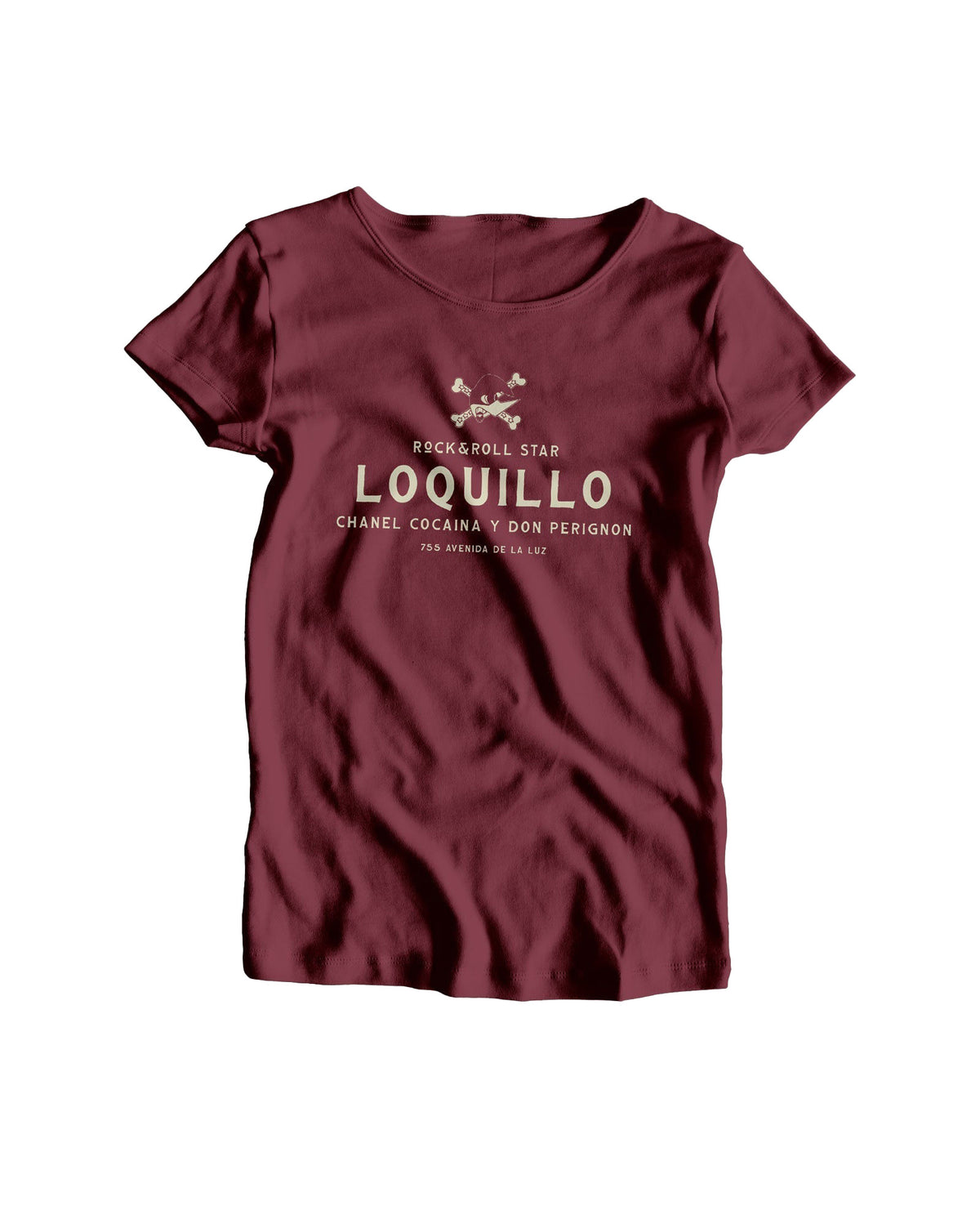 Loquillo - Camiseta Rock&Roll Star El Rey Granate