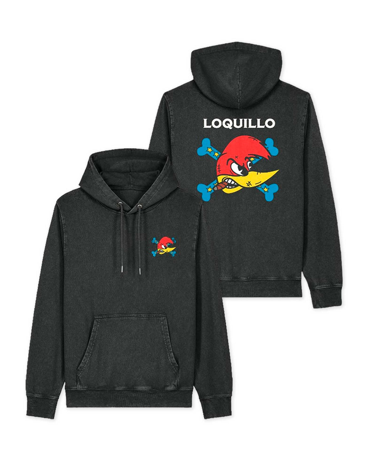 Loquillo - Sudadera Capucha "Corazones Legendarios" Negro Vintage Unisex - D2fy · Rocktud - Loquillo