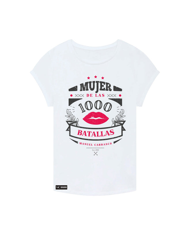 Manuel Carrasco - Camiseta Chica "1000 Batallas" Blanca - D2fy - Direct To Fans - Manuel Carrasco