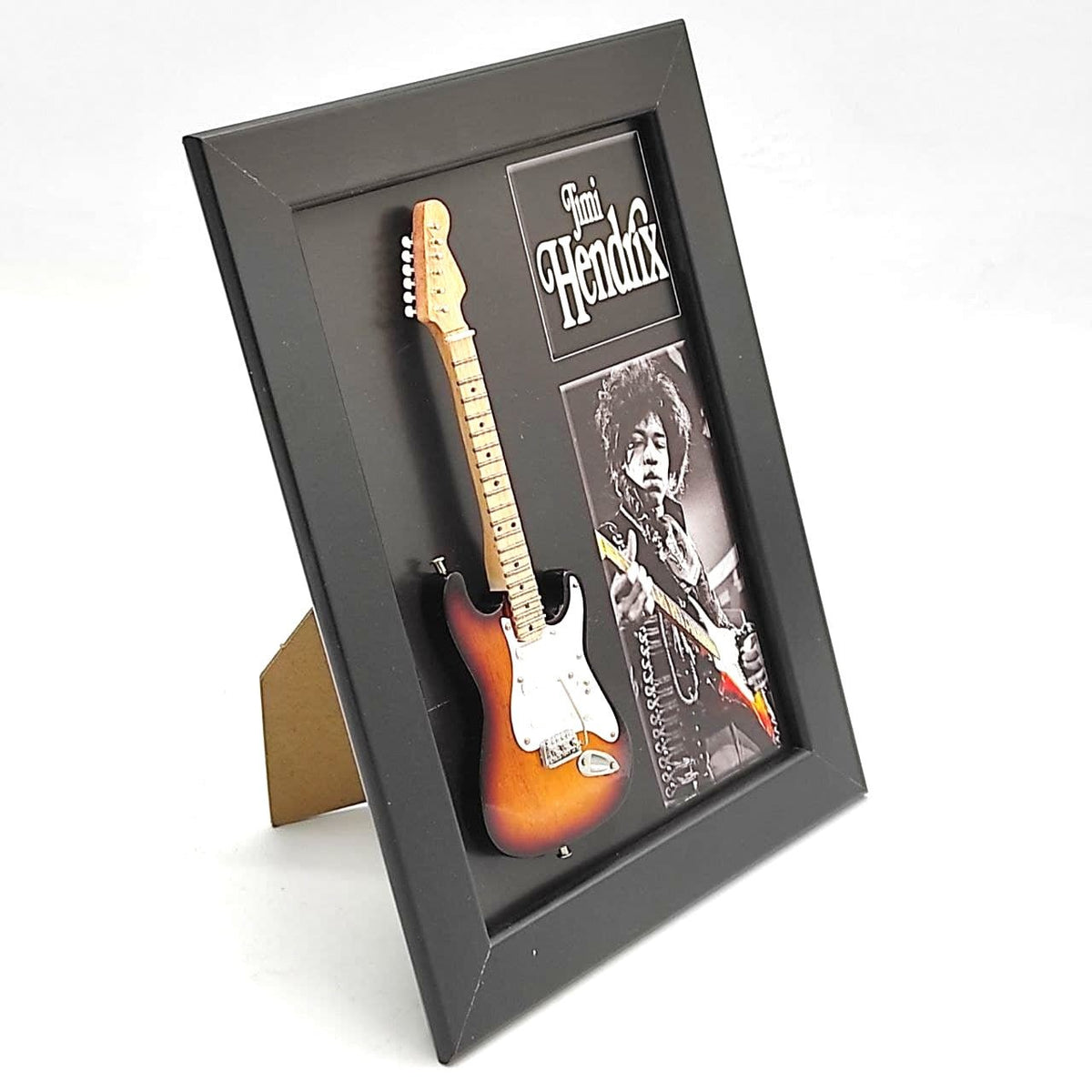 Music Legends - N102 Marco con Mini Guitarra Sunburst (15 x 20 cm) - Inspirado en Jimi Hendrix - D2fy - Direct To Fans - Music Legends