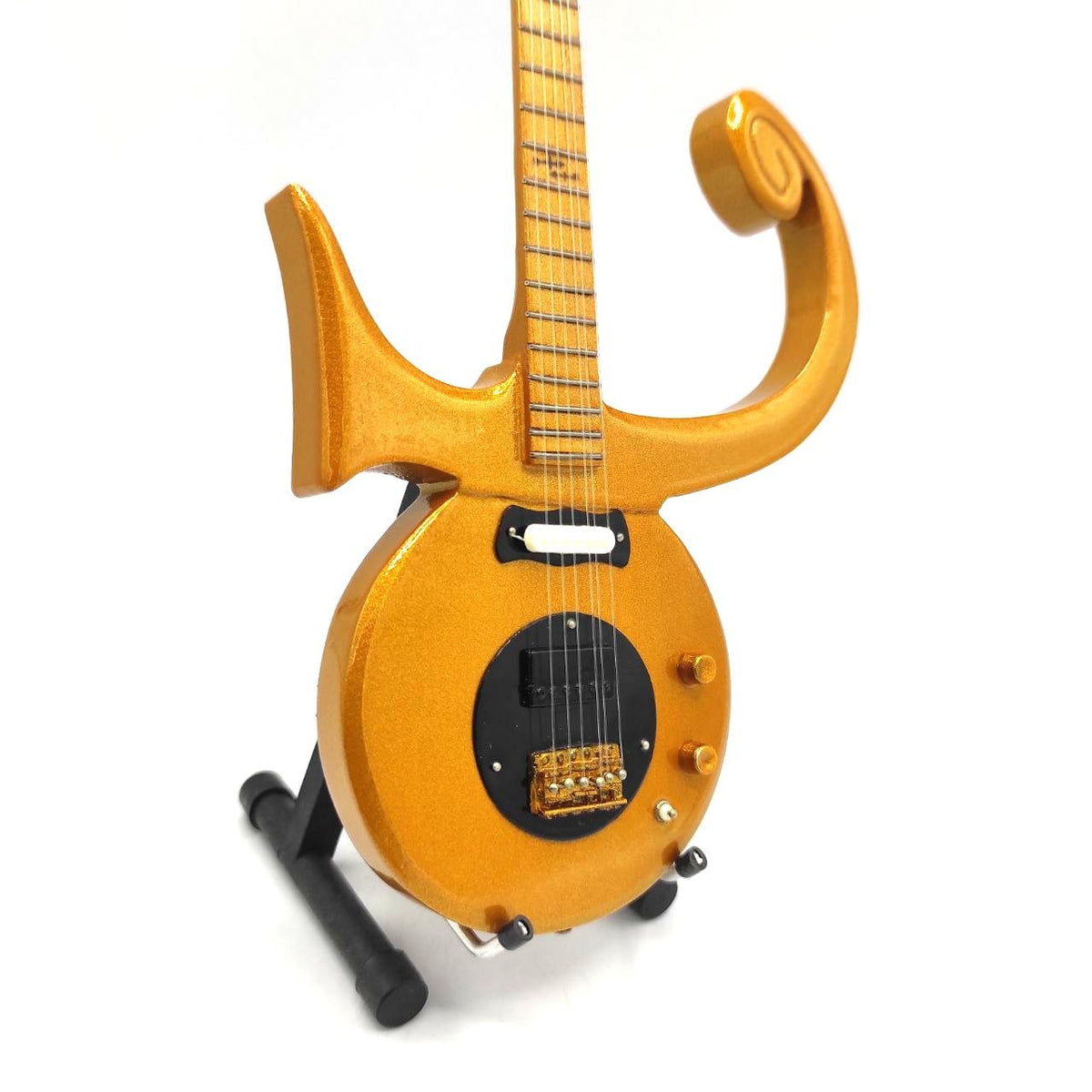Music Legends - N11 Mini Guitarra de Colección Dorada con Forma de Símbolo (Años 80) - Inspirada en Prince - D2fy - Direct To Fans - Music Legends