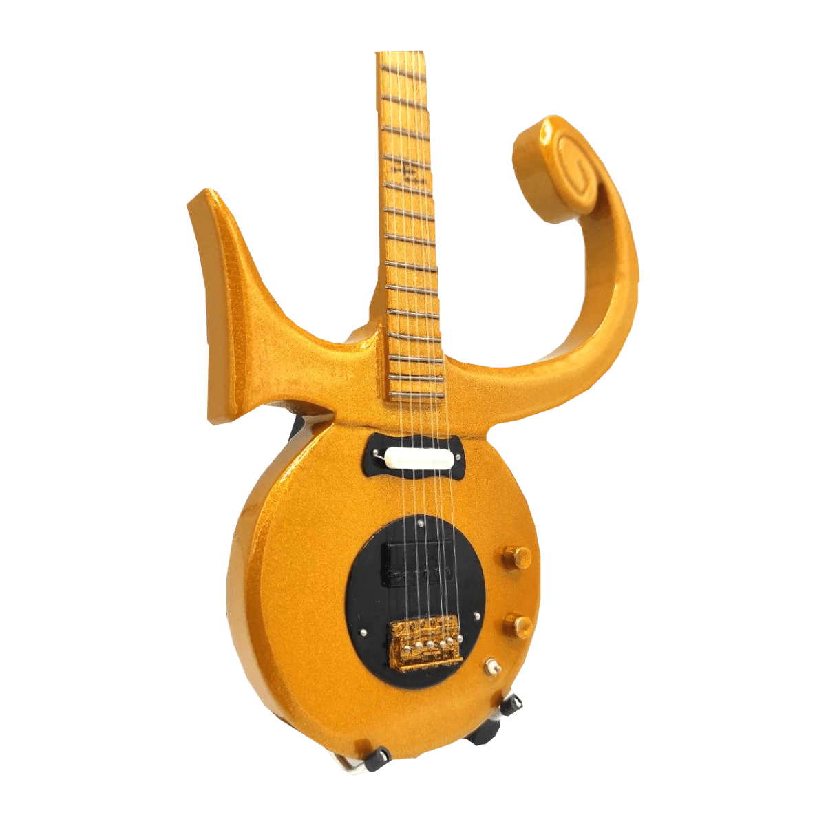 Music Legends - N11 Mini Guitarra de Colección Dorada con Forma de Símbolo (Años 80) - Inspirada en Prince - D2fy - Direct To Fans - Music Legends