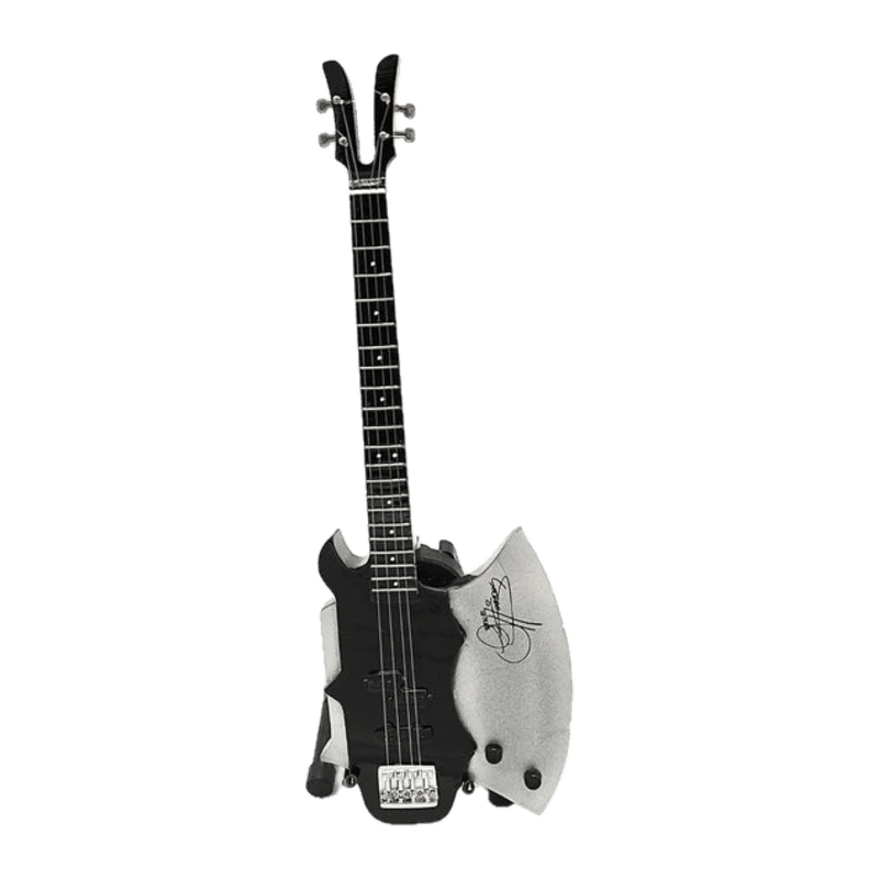 Music Legends - N1151 Mini Bajo de Colección "Hacha" Negro y Plata (Años 70) - Inspirado en KISS - D2fy - Direct To Fans - Music Legends