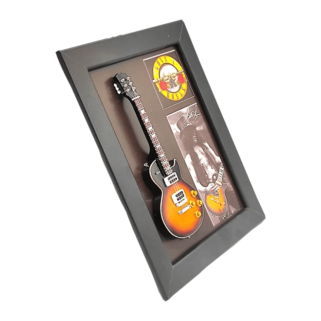 Music Legends - N124 Marco con Mini Guitarra Sunburst (15 x 20 cm) - Inspirado en Guns N' Roses - D2fy - Direct To Fans - Music Legends