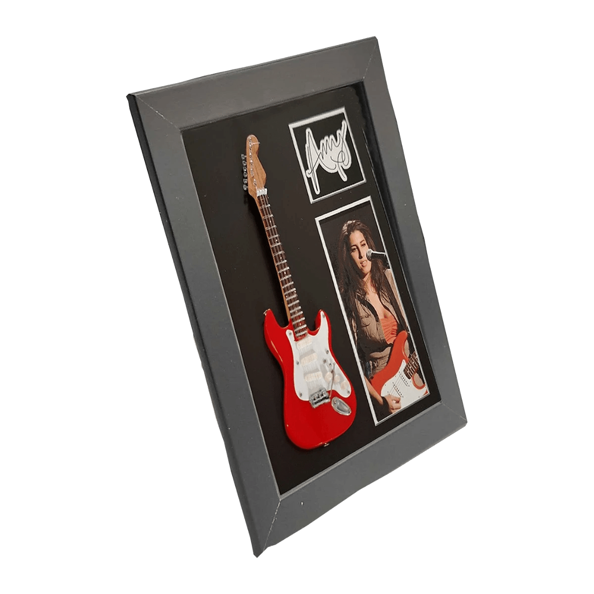 Music Legends - N158 Marco con Mini Guitarra Roja (15 x 20 cm) - Inspirado en Amy Winehouse - D2fy - Direct To Fans - Music Legends