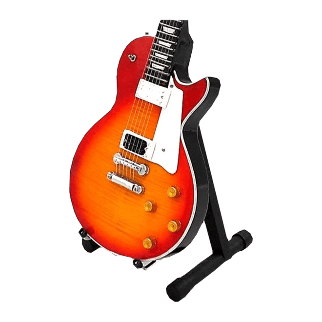 Music Legends - N2035 Mini Guitarra de Colección Sunburst Cereza (Años 70) - Inspirada en Led Zeppelin - D2fy - Direct To Fans - Music Legends