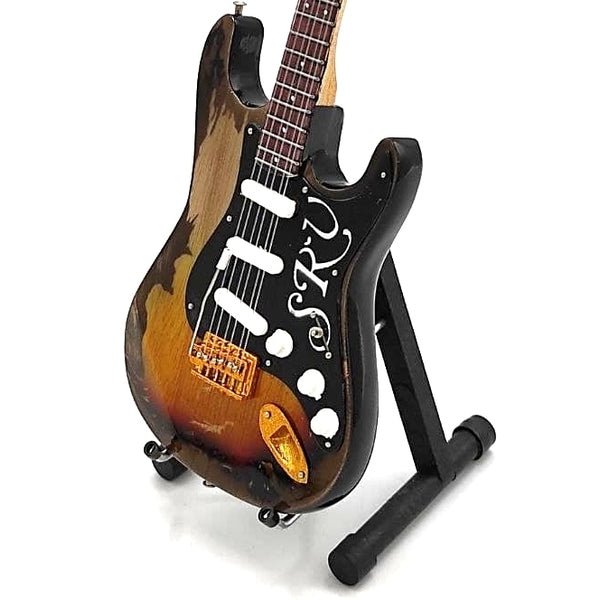 Music Legends - N2202 Mini Guitarra de Colección Sunburst Desgastada (Años 80) - Inspirada en Stevie Ray Vaughan - D2fy - Direct To Fans - Music Legends
