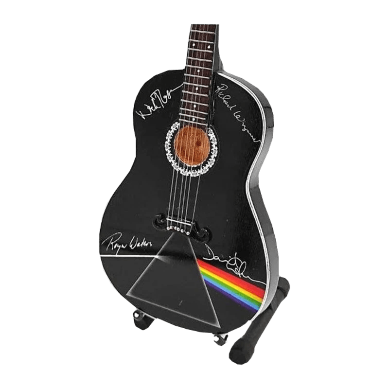 Music Legends - N3155 Mini Guitarra de Colección Acústica Negra con Prisma (Años 70) - Inspirada en Pink Floyd - D2fy - Direct To Fans - Music Legends