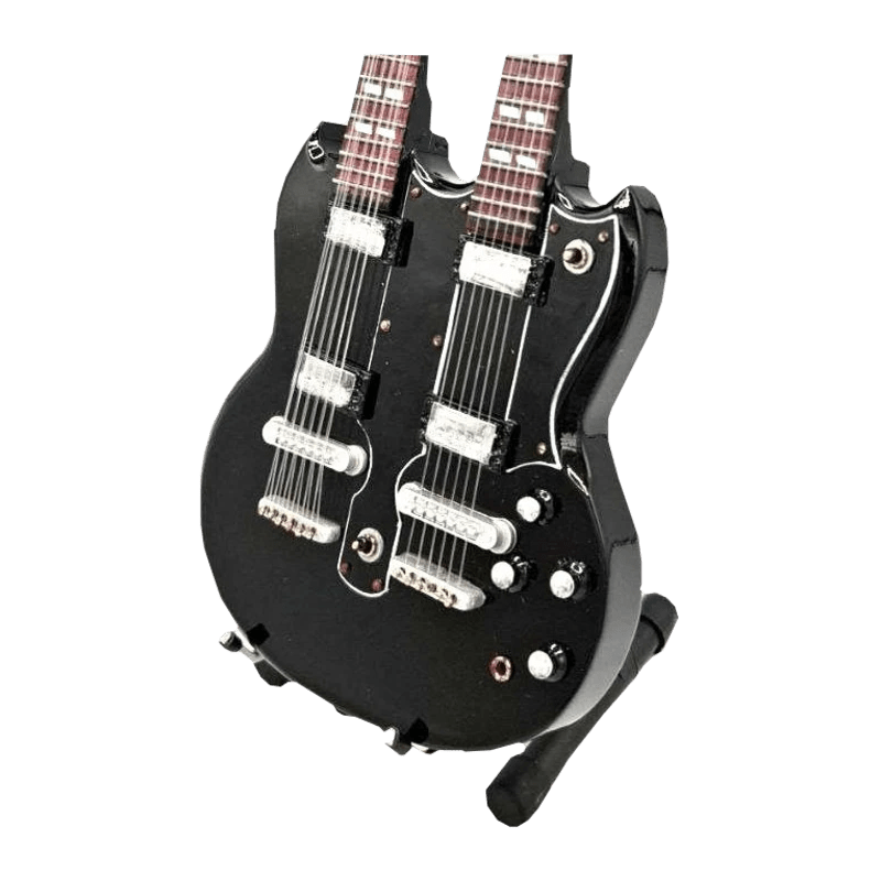 Music Legends - N4022 Mini Guitarra de Colección Doble Mástil Negra (Años 80) - Inspirada en Guns N' Roses - D2fy - Direct To Fans - Music Legends