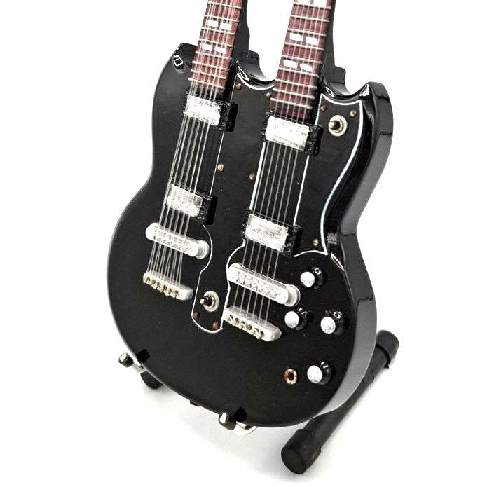 Music Legends - N4022 Mini Guitarra de Colección Doble Mástil Negra (Años 80) - Inspirada en Guns N' Roses - D2fy - Direct To Fans - Music Legends