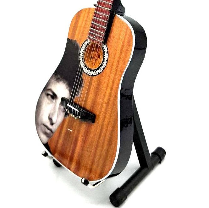 Music Legends - N4237 Mini Guitarra de Colección Acústica Natural con Retrato (Años 70) - Inspirada en Bob Dylan - D2fy - Direct To Fans - Music Legends