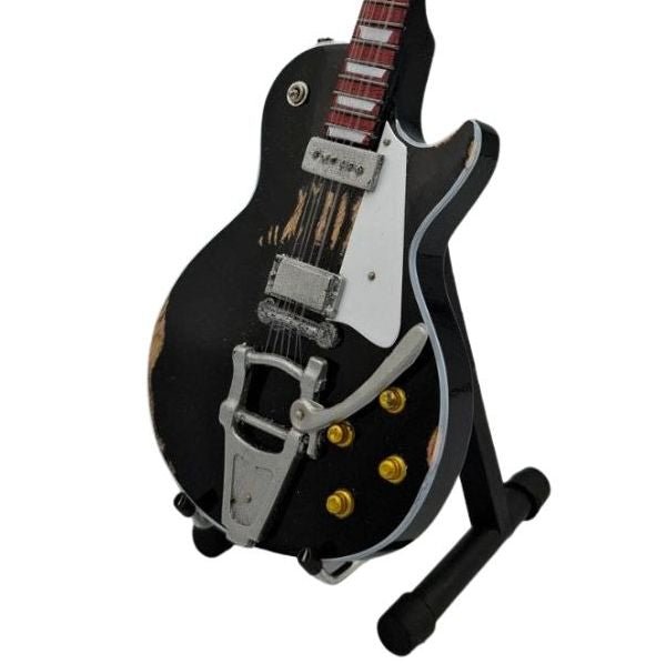 Music Legends - N4275 Mini Guitarra de Colección Negra Desgastada con Vibrato (Años 70) - Inspirada en Neil Young - D2fy - Direct To Fans - Music Legends