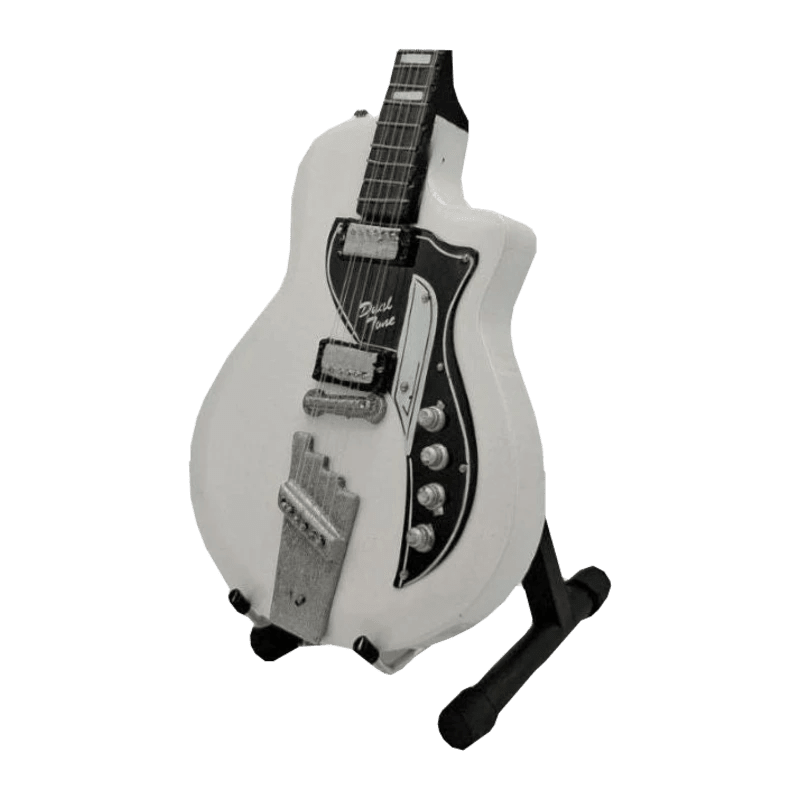 Music Legends - N4350 Mini Guitarra de Colección Blanca Retro (Años 70) - Inspirada en David Bowie - D2fy - Direct To Fans - Music Legends