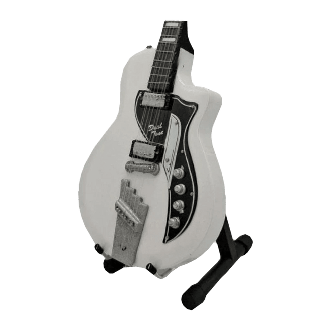 Music Legends - N4350 Mini Guitarra de Colección Blanca Retro (Años 70) - Inspirada en David Bowie - D2fy - Direct To Fans - Music Legends