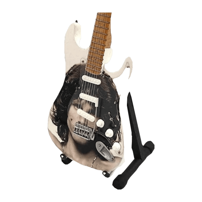Music Legends - N5357 Mini Guitarra de Colección Blanca con Retrato (Años 70) - Inspirada en The Doors - D2fy - Direct To Fans - Music Legends