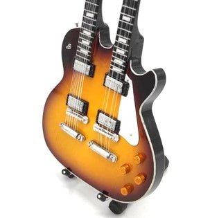 Music Legends - N6309 Mini Guitarra de Colección Doble Mástil Sunburst (Años 70) - Inspirada en Eagles - D2fy - Direct To Fans - Music Legends