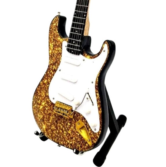 Music Legends - N7016 Mini Guitarra de Colección Dorada Brillante (Años 70) - Inspirada en Eric Clapton - D2fy - Direct To Fans - Music Legends