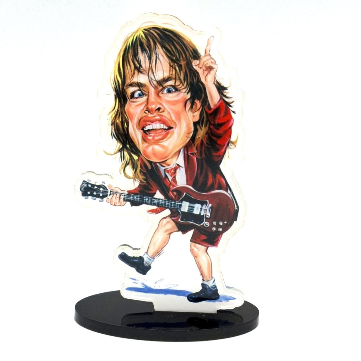 Music Legends - N74 Figura Acrílica Guitarrista con Uniforme Escolar - Inspirada en AC/DC - D2fy - Direct To Fans - Music Legends