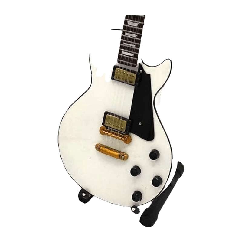 Music Legends - N7788 Mini Guitarra de Colección Blanca de Cuerpo Sólido (Años 70) - Inspirada en KISS - D2fy - Direct To Fans - Music Legends