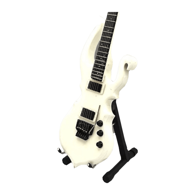 Music Legends - N78 Mini Guitarra de Colección Blanca de Forma Ondulada (Años 80) - Inspirada en Prince - D2fy - Direct To Fans - Music Legends