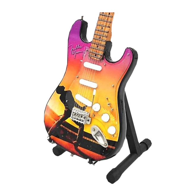 Music Legends - N8600 Mini Guitarra de Colección Degradado Atardecer con Firma (Años 80) - Inspirada en Queen - D2fy - Direct To Fans - Music Legends