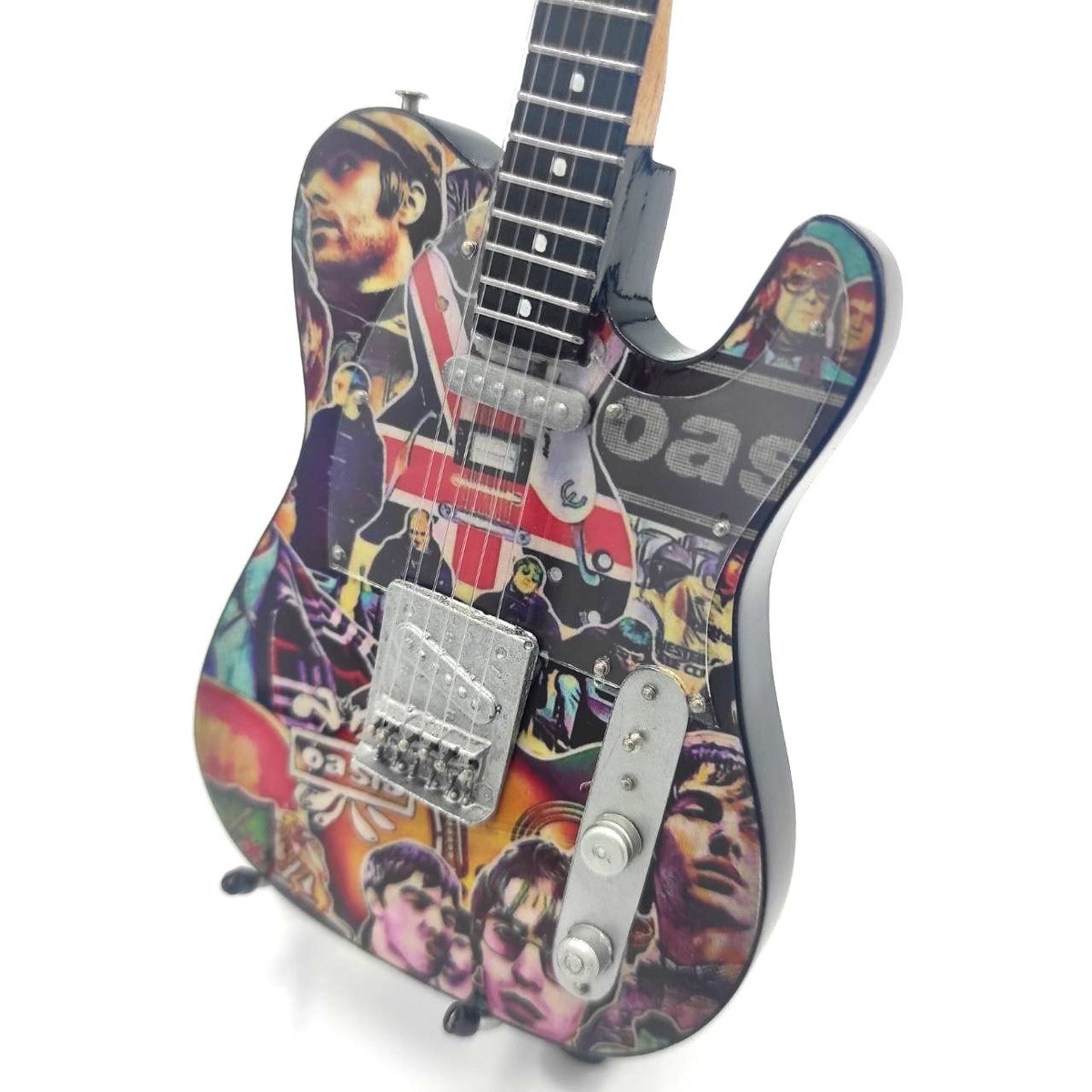 Music Legends - N8730 Mini Guitarra de Colección Collage a Color (Años 90) - Inspirada en Oasis - D2fy - Direct To Fans - Music Legends