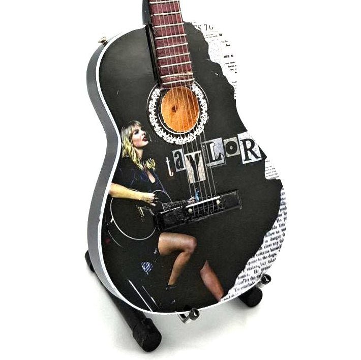 Music Legends - N9072 Mini Guitarra de Colección Acústica Negra con Foto (Actual) - Inspirada en Taylor Swift - D2fy - Direct To Fans - Music Legends