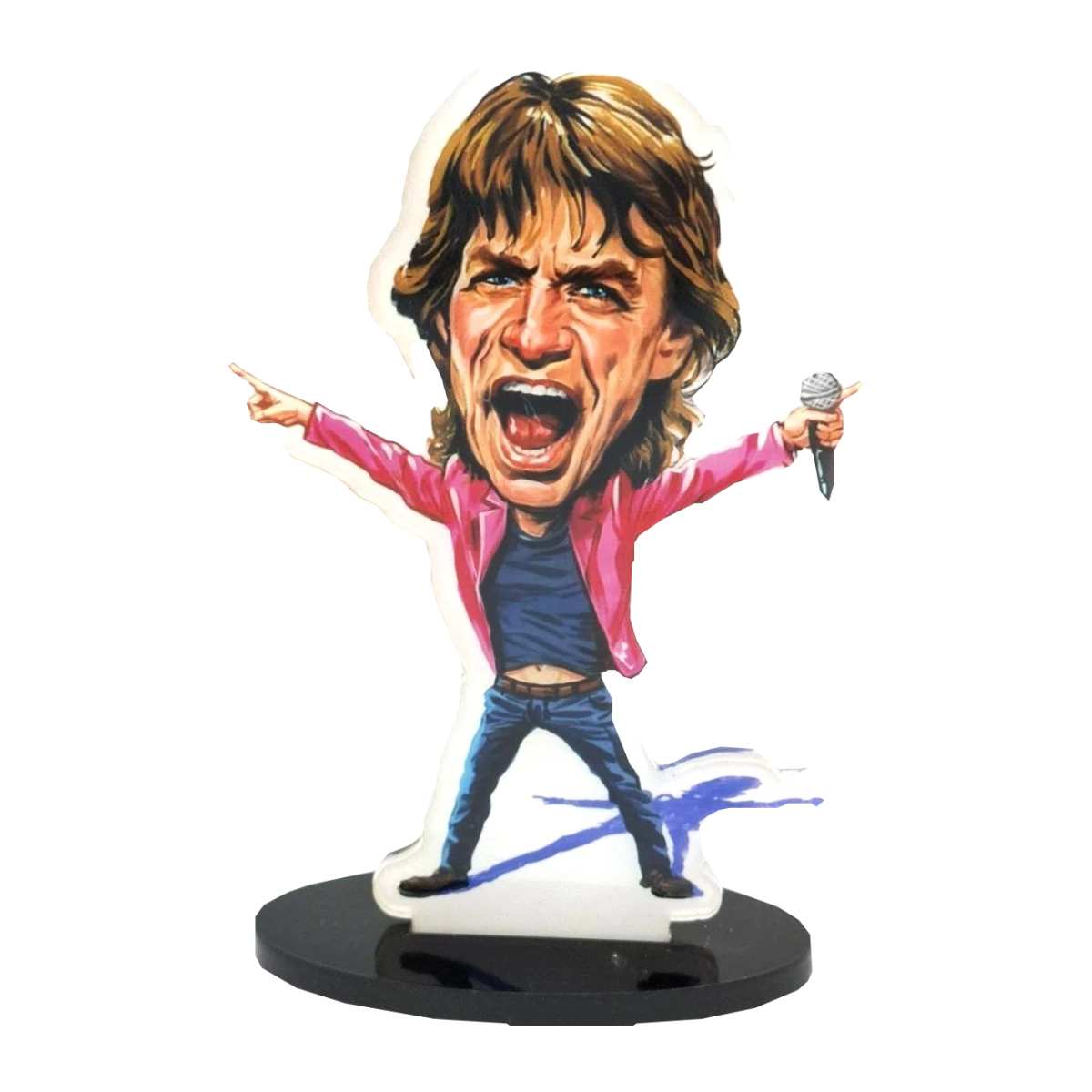 Music Legends - N98 Figura Acrílica Cantante con Chaqueta Rosa - Inspirada en The Rolling Stones - D2fy - Direct To Fans - Music Legends