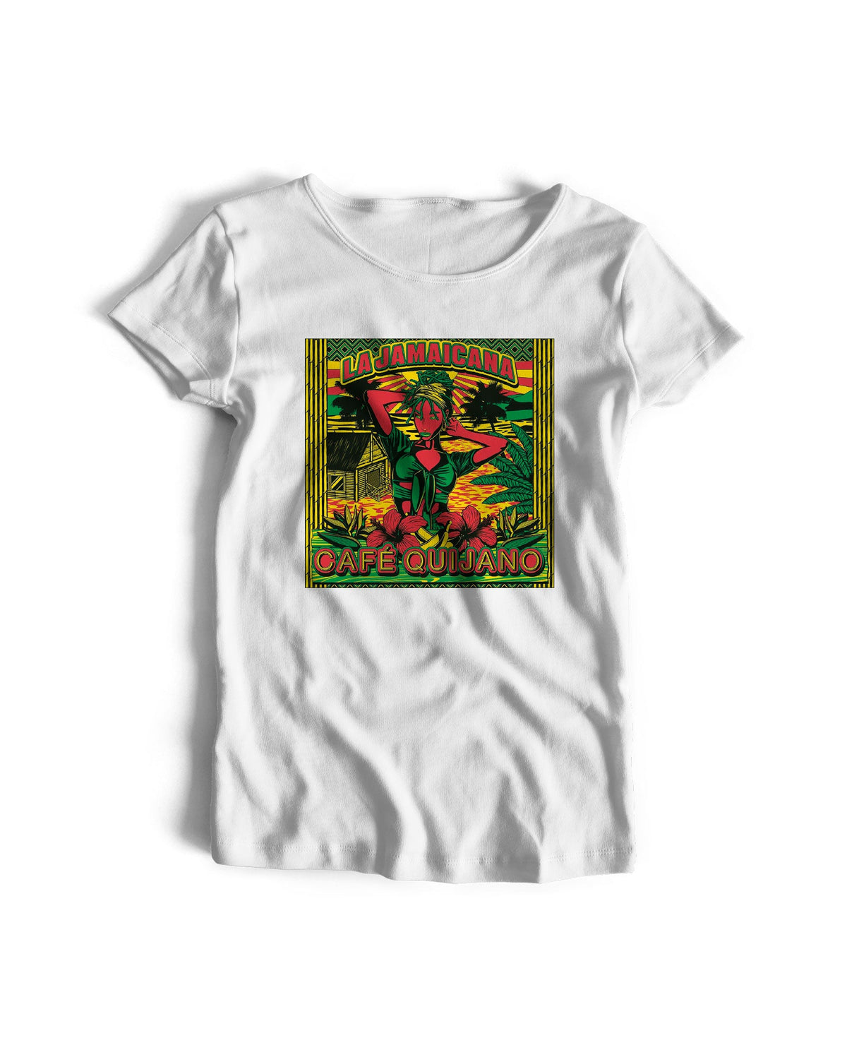 Café Quijano - Camiseta "La Jamaicana" blanca - D2fy · Rocktud - Café Quijano