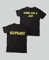 Camiseta "¿Dónde está el Jazz?" Gilipojazz - Negro - Rocktud - Metales Preciosos