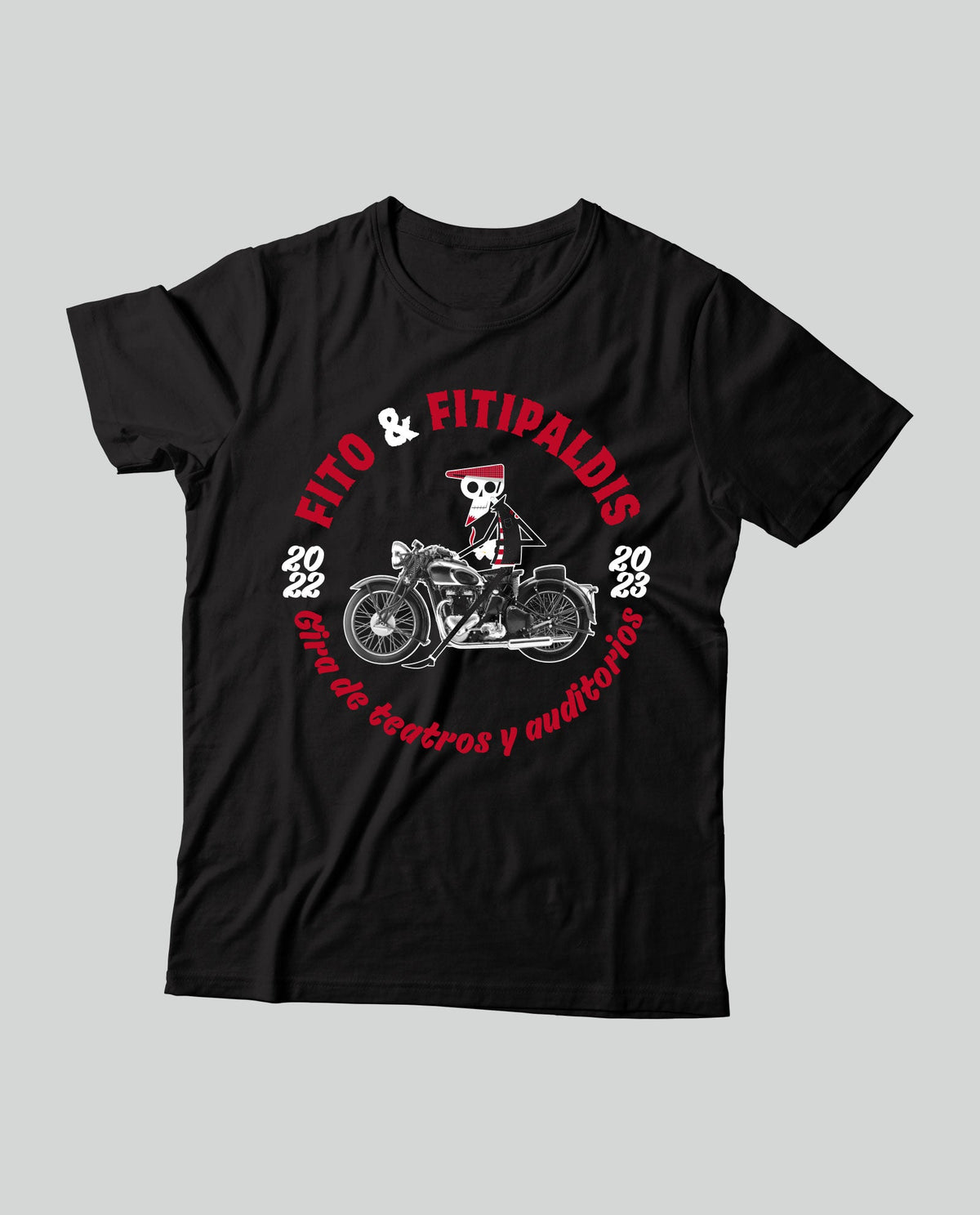 Camiseta "Gira de Teatros y Auditorios" Unisex - Negra - Rocktud - Fito y Fitipaldis