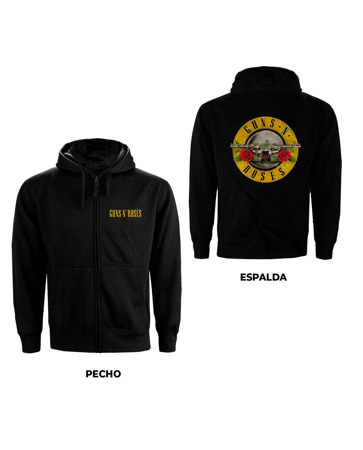 Guns N' Roses - Sudadera Cremallera "Classic Logo" Unisex - D2fy · Rocktud - Rocktud