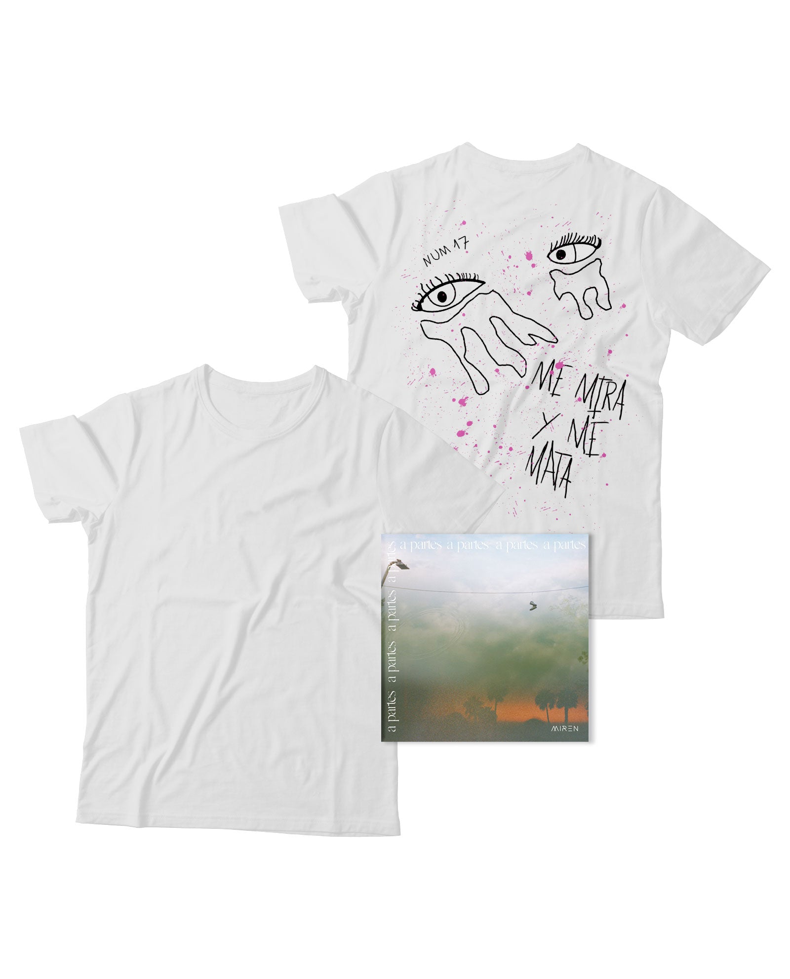 Miren - PACK CD FIRMADO + Camiseta "Ojos" Blanca - D2fy - Miren