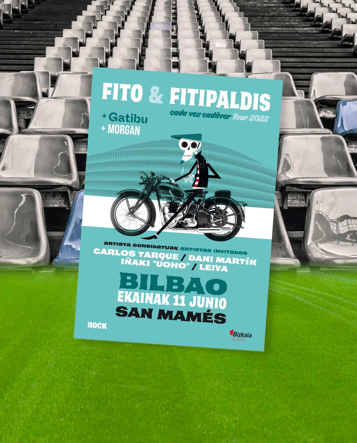 Poster Luminiscente "¡Nos vamos a SAN MAMÉS!" Exclusivo - Rocktud - Fito y Fitipaldis