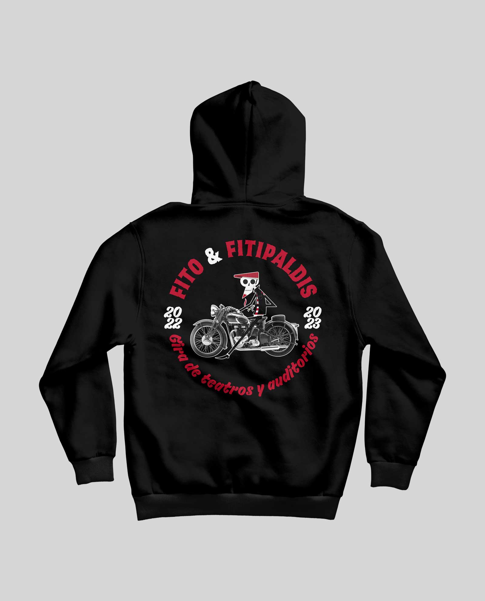 Sudadera capucha "Gira de Teatros y Auditorios" Unisex - Negra - Rocktud - Fito y Fitipaldis