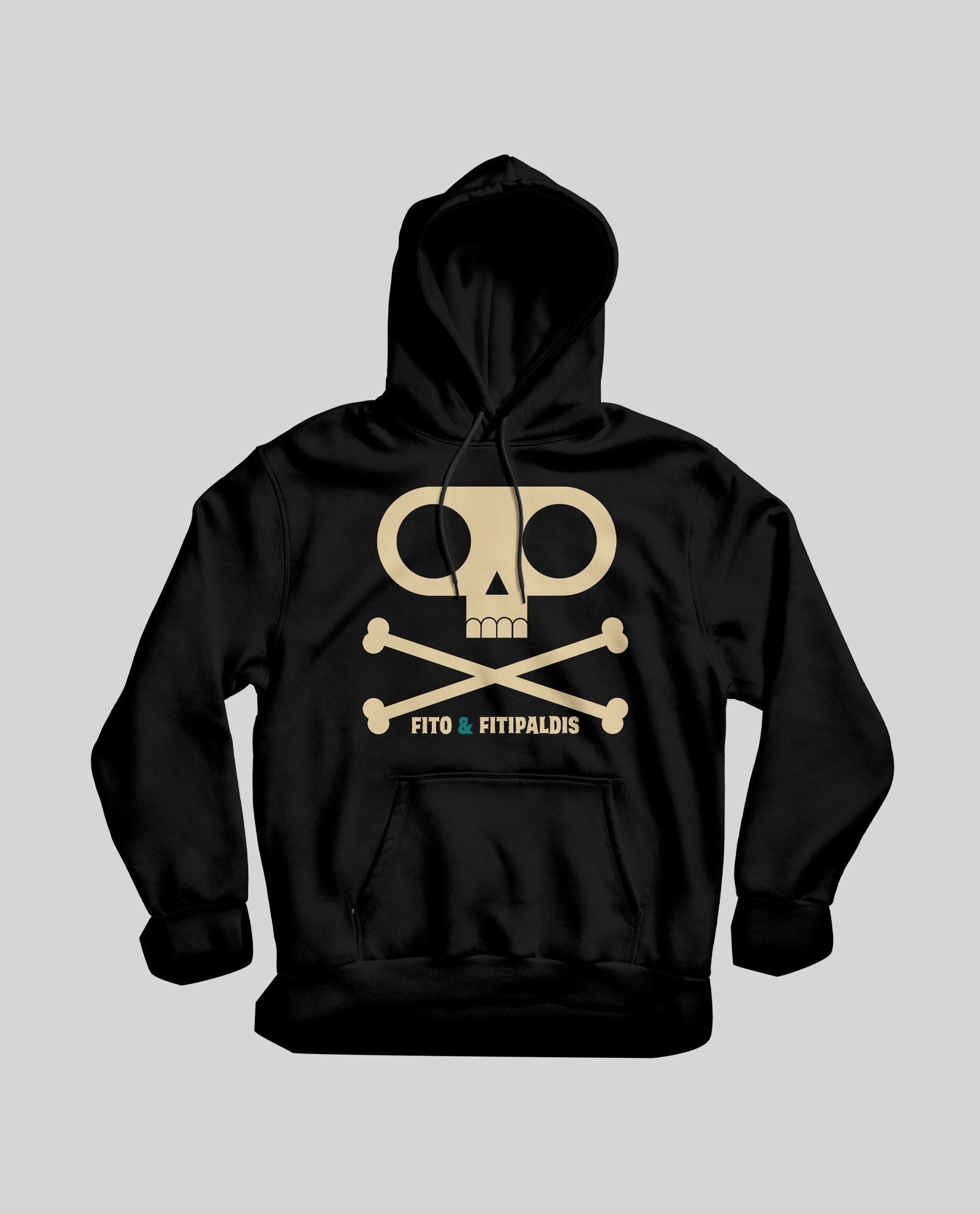 Sudadera capucha "Huesos" con Logo - Negra Unisex - Rocktud - Fito y Fitipaldis