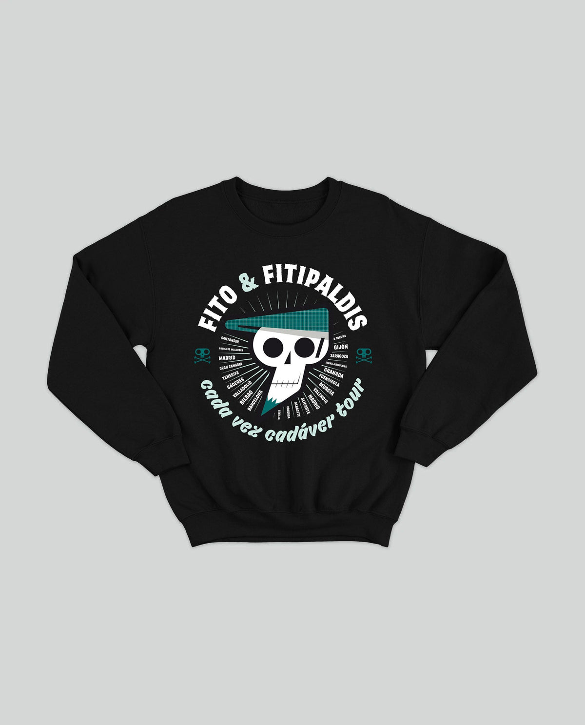 Sudadera clásica "Cada Vez Cadáver Tour" Negra - Niño - Rocktud - Fito y Fitipaldis